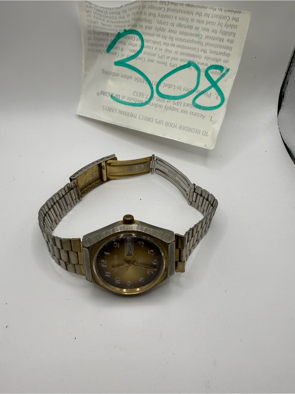 Men's Two-Tone Stainless Steel Watch - Brown Dial